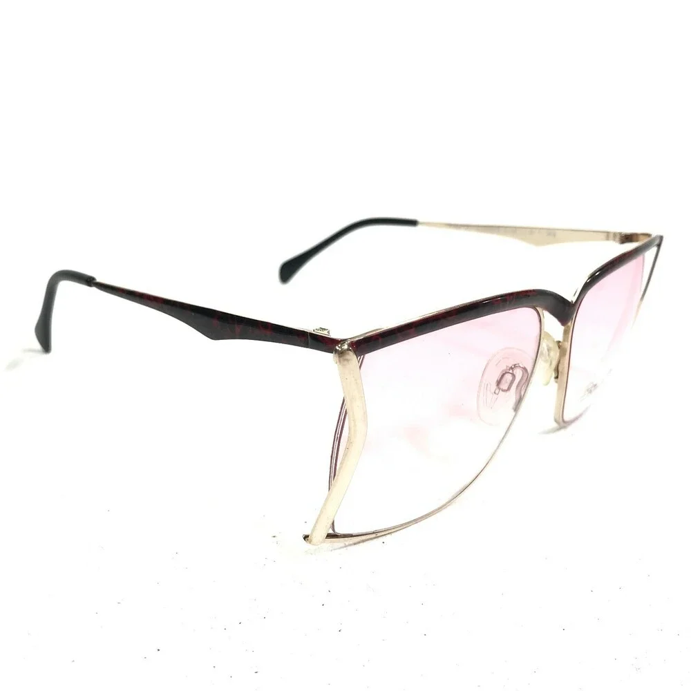 Vintage Renato Balestra Sunglasses RB516/958 Gold Red Frames with Pink Lenses